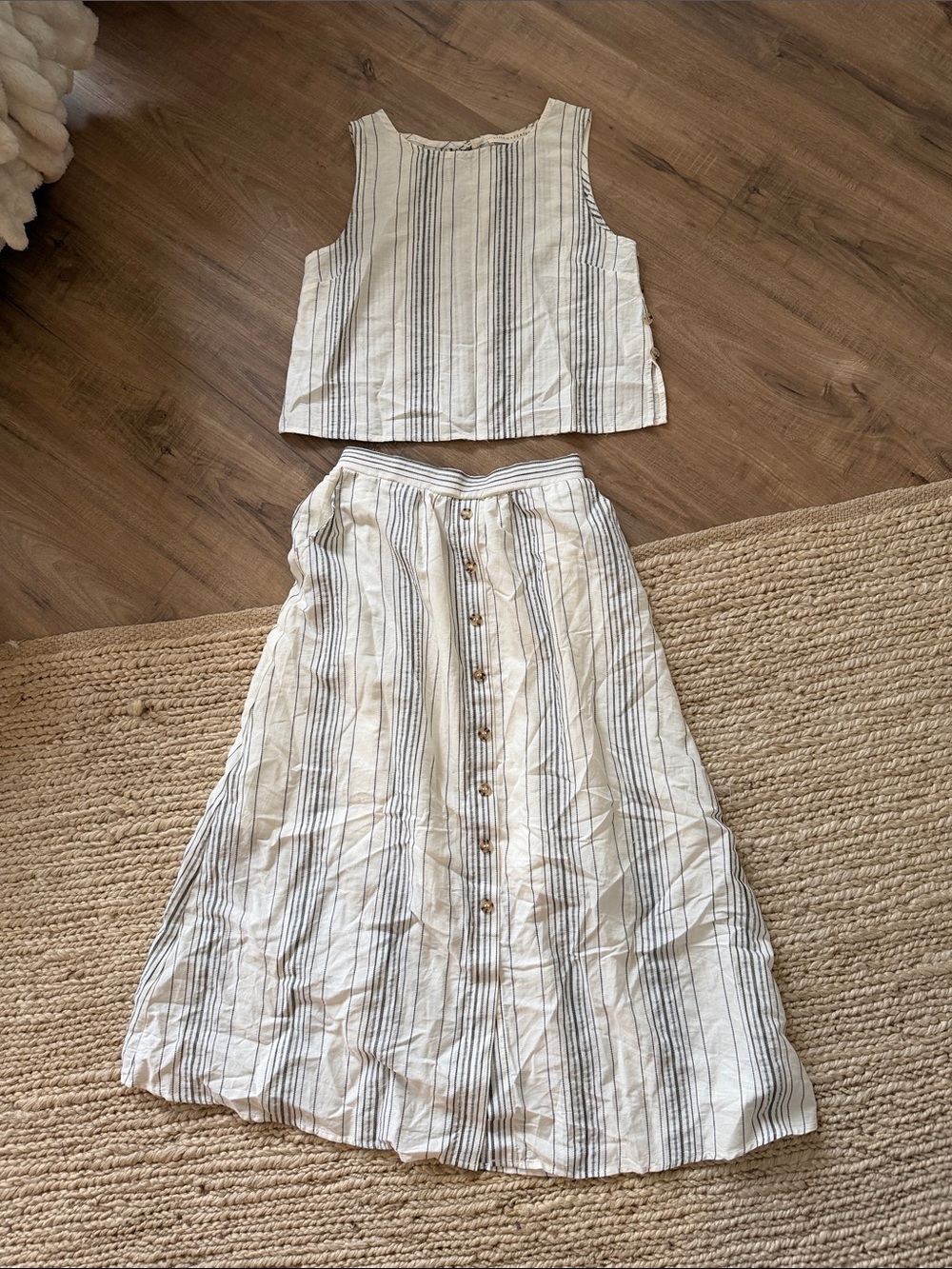 Striped Cream Matching Set